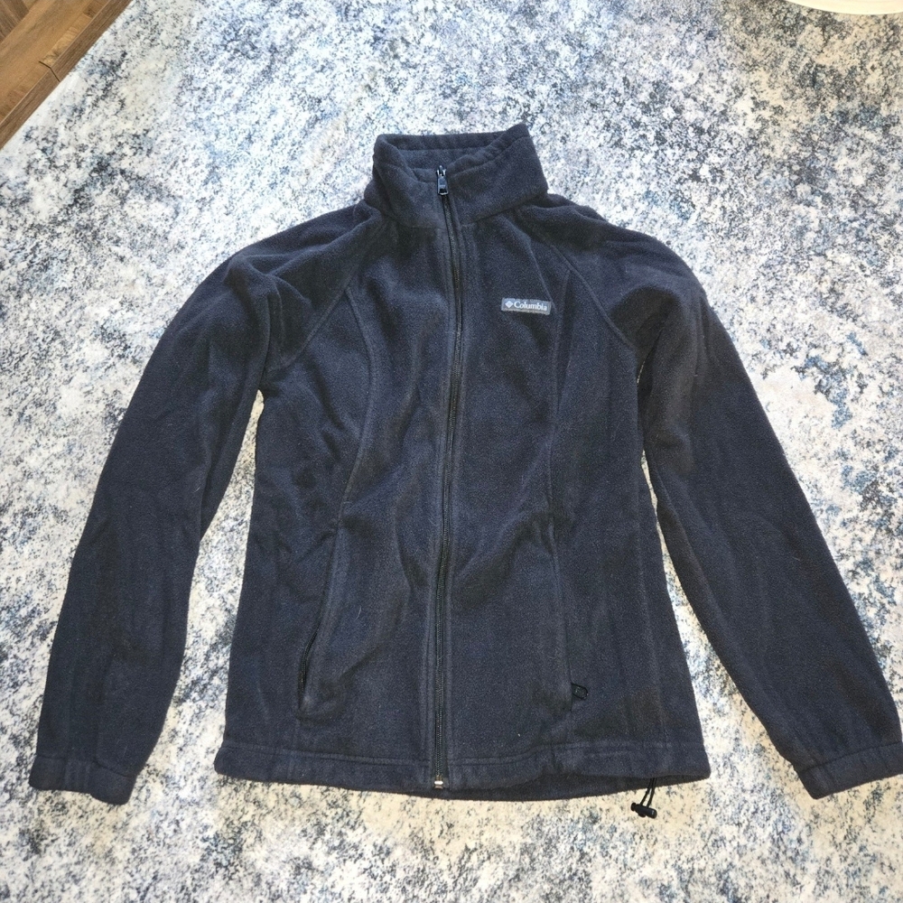Columbia Black Fleece Hoodie Stand-up Collar